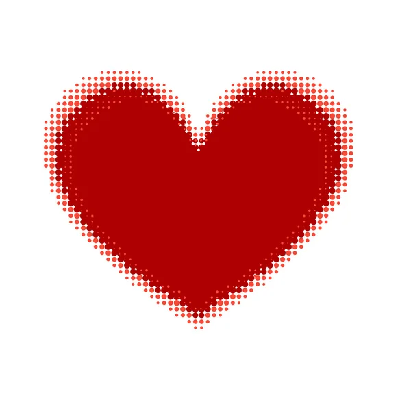 Demi-ton coeur rouge élégant élément de conception de coeur vecteur — Image vectorielle