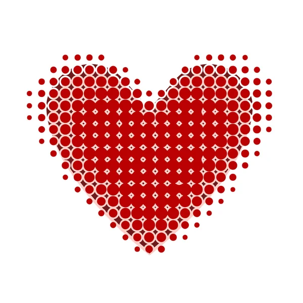 Halftone red heart stylish heart design element vector — Stock Vector