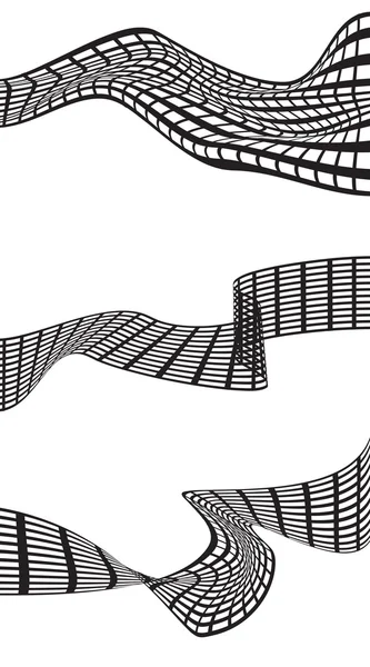 Fekete absztrakt hullám elszigetelt fehér background. Vector illustr — Stock Vector