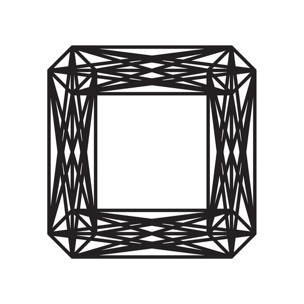 Frame border decorative label design square black — Stock Vector