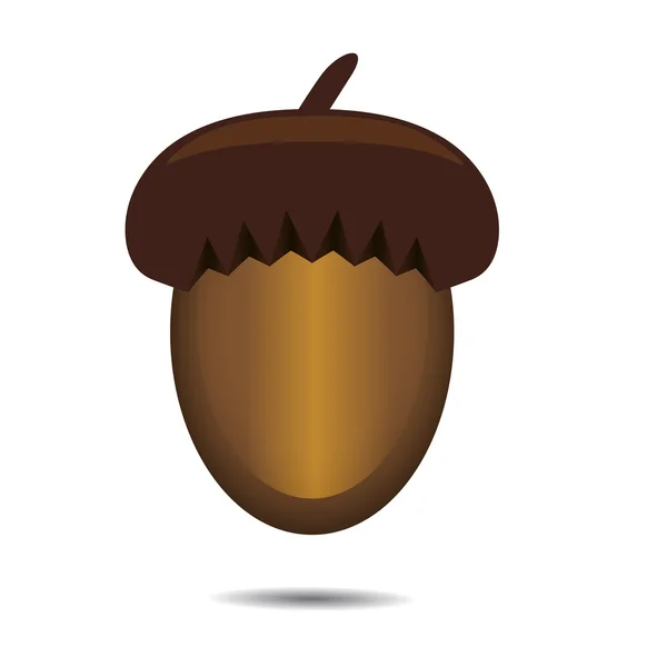 Иконка ореха, выделенный символ клипарта коричневый — стоковый вектор