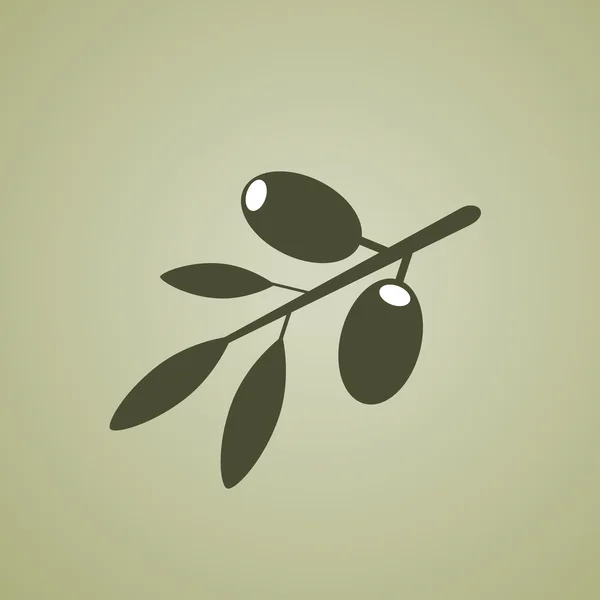 Olajbogyó vector icon olívaolaj, szimbólum, jel, ág — Stock Vector