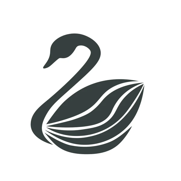 Cisne nadando en el agua, símbolo. diseño de iconos, ilustración Ilustración de stock