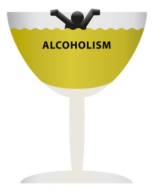 Alcoholism concept clipart