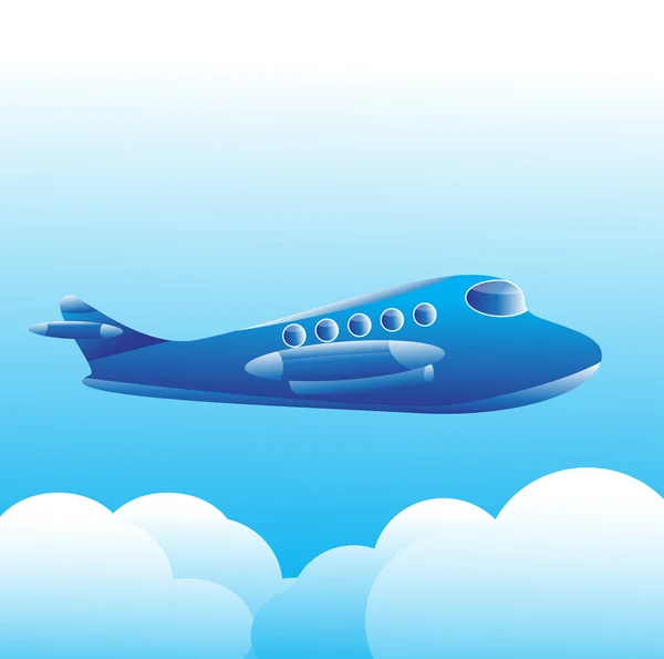 Blaues Flugzeug — Stockvektor