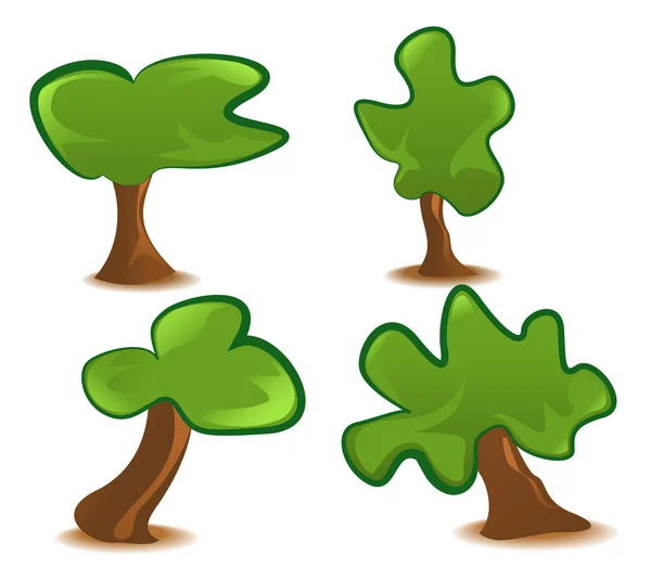 Zusammensetzung von vier Bäumen — Stockvektor