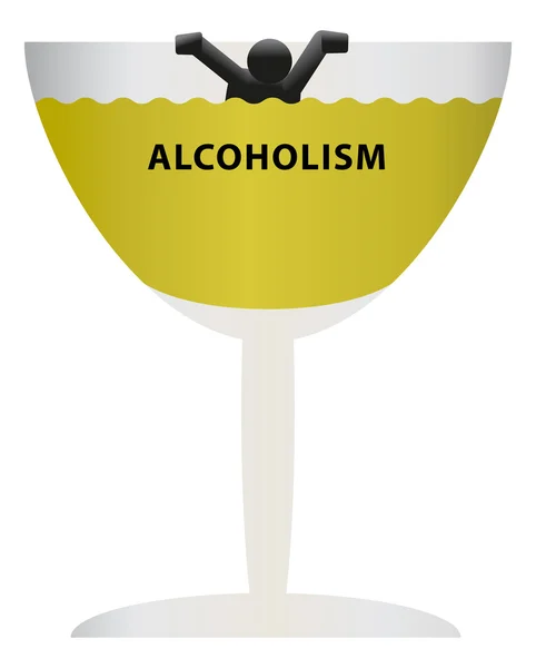 Alcoholism concept — Stock Vector