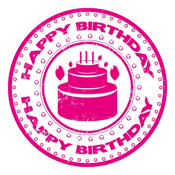 Happy birthday stamp — Stock Vector