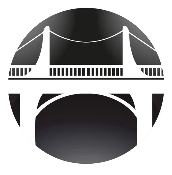 Zwarte bridge-pictogram — Stockvector