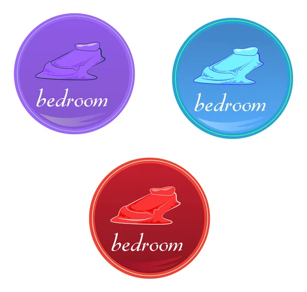 Iconos de dormitorio en blanco — Vector de stock