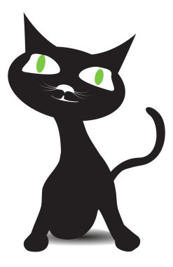 Kara kedi illüstrasyon