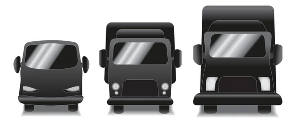 Camiones de transporte negro — Vector de stock