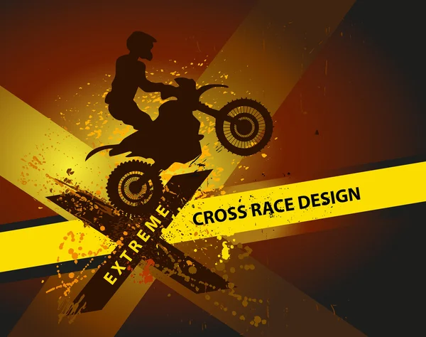 Motocross alnyomatban — Stock Vector