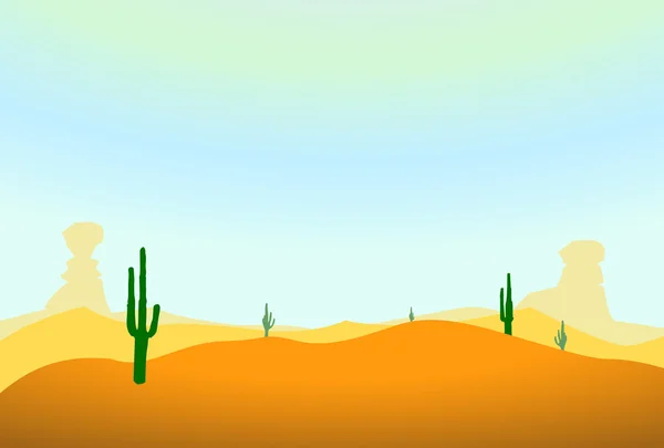 Desierto con dunas — Vector de stock