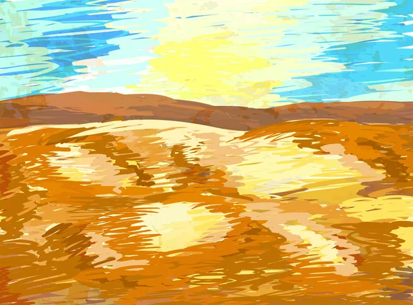 Desierto con dunas — Archivo Imágenes Vectoriales