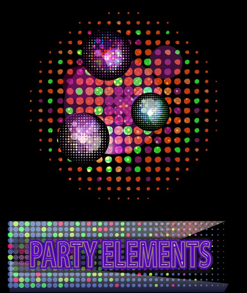 Disco luces con bolas — Vector de stock