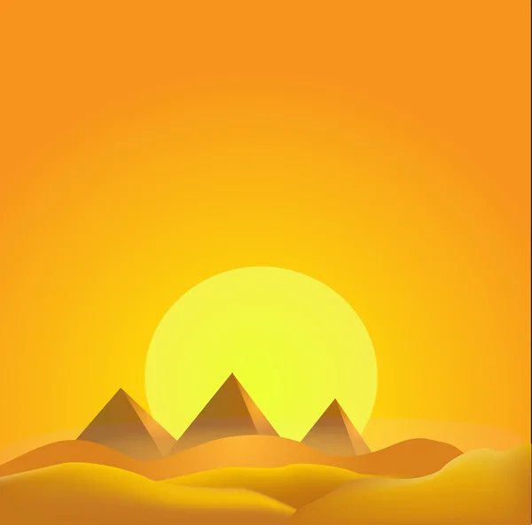 Desierto con dunas — Vector de stock