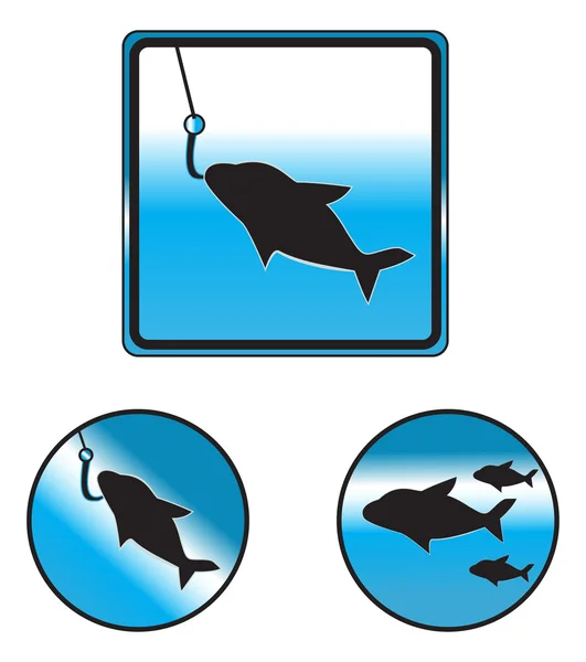Ensemble de pêche icônes — Image vectorielle