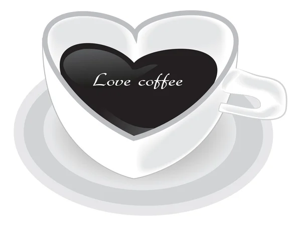 Coffee cup with heart — Stock Vector