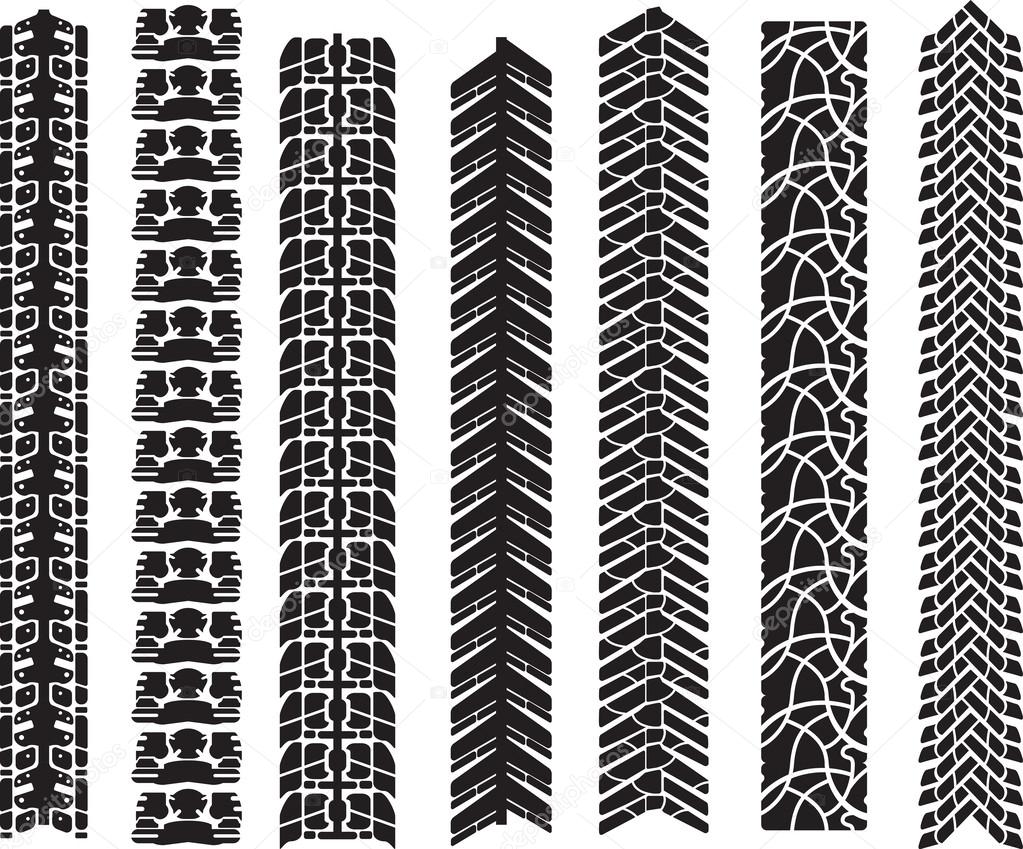 Tire track elements for design