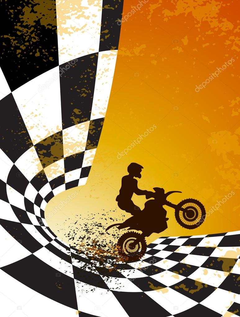Motocross background design with grunge elements