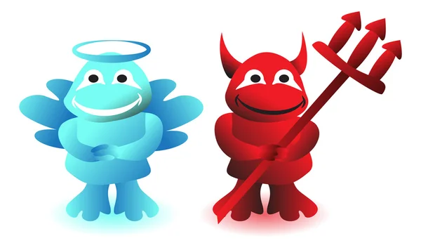 Anjo e diabo — Vetor de Stock