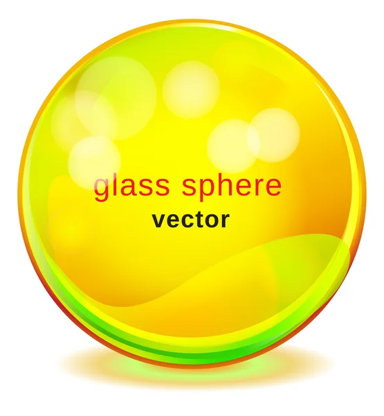 Sphère en verre jaune — Image vectorielle