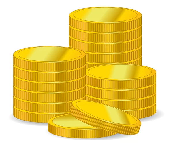 Złote monety ilustracja — Wektor stockowy