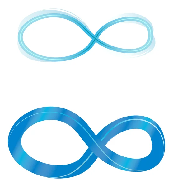 Símbolos infinito azul — Vector de stock