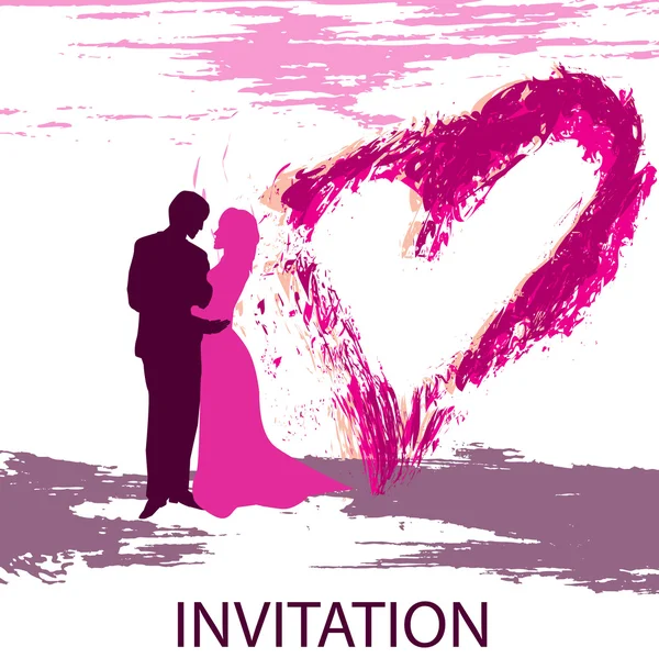 Plantilla de invitación de boda — Vector de stock