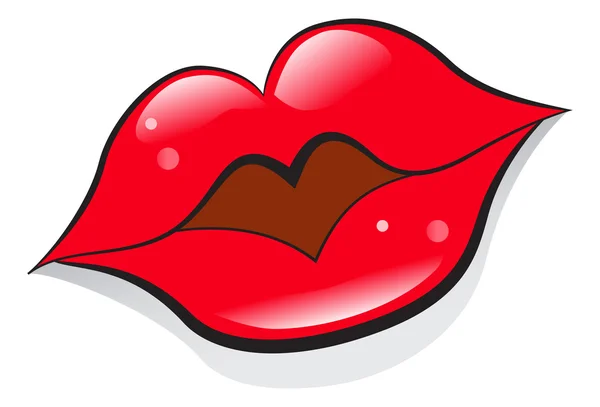 Baciare labbra rosse — Vettoriale Stock