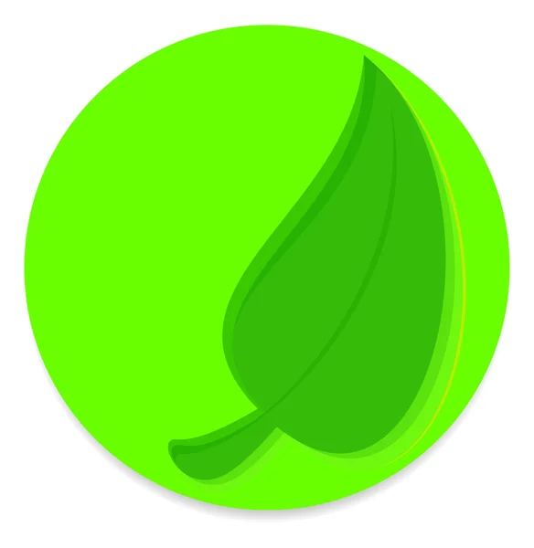 Groene blad badge — Stockvector