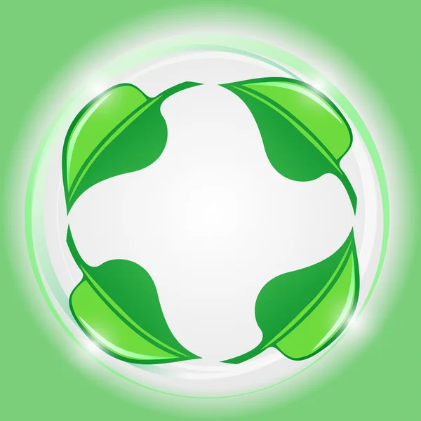Groene bladeren hergebruik symbool — Stockvector
