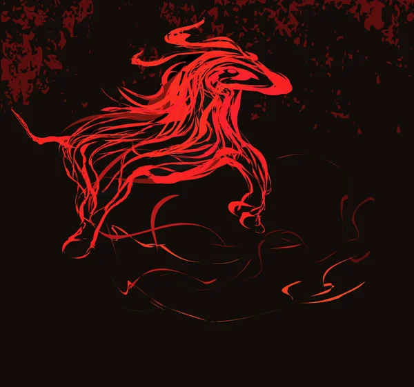 Rode abstract paard — Stockvector