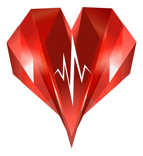 Battito cardiaco rosso — Vettoriale Stock