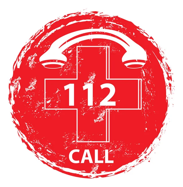 Numéro de téléphone d'urgence timbre — Image vectorielle