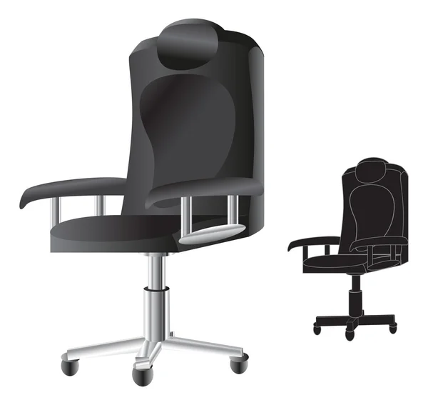 Sedia e silhouette per ufficio — Vettoriale Stock