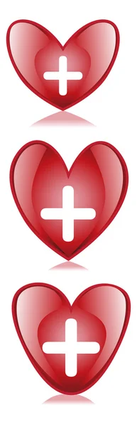 Medicinska hjärtat ikoner — Stock vektor