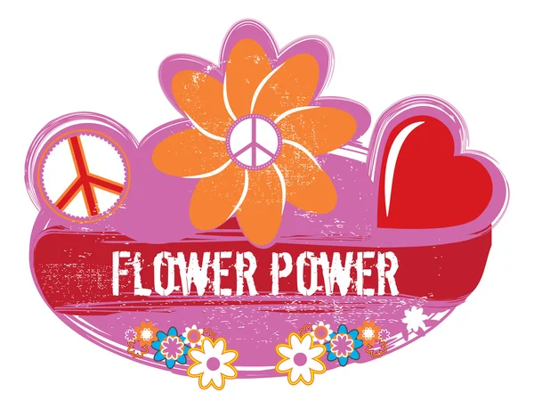 Puissance fleur hippie signe — Image vectorielle