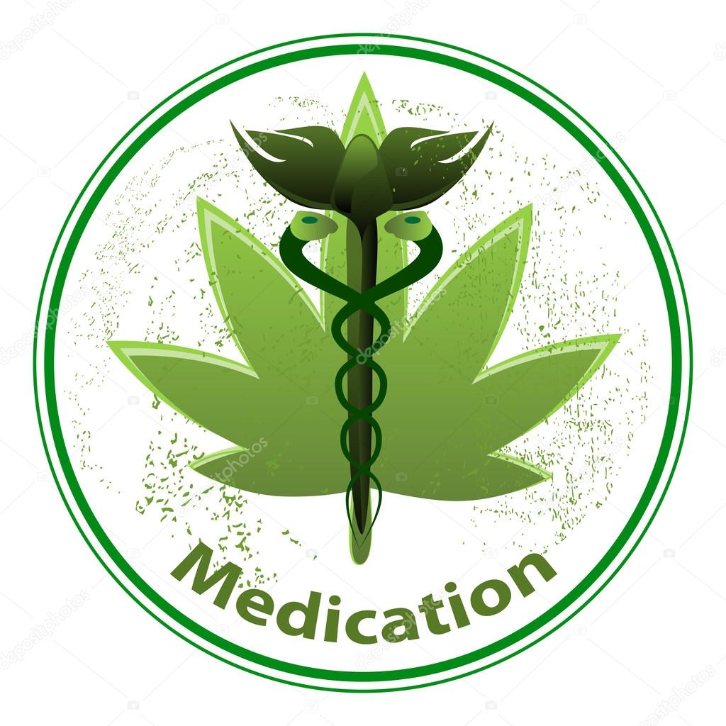 Medical weeds.Green sign