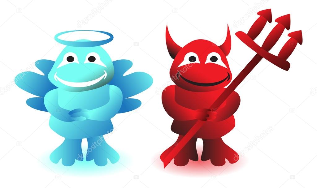 Angel and devil business characters