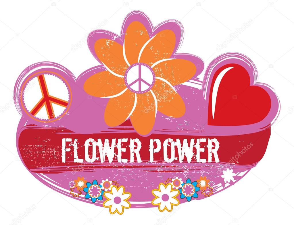 Flower power hippy sign