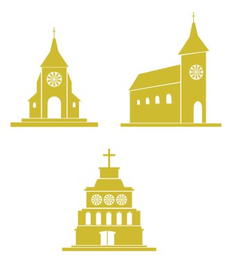 Churches and temples icons clipart