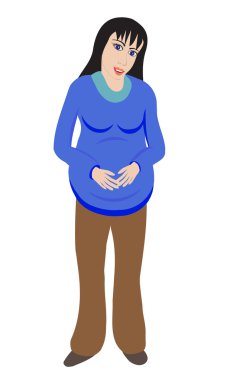 hamile kadını ayakta