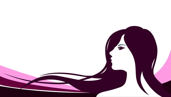 Bannière silhouette tête femme — Image vectorielle