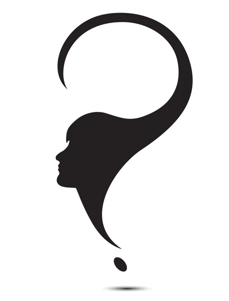 Позначка питання жіноча голова — стоковий вектор