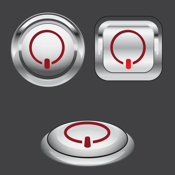 Three power buttons — Stock Vector