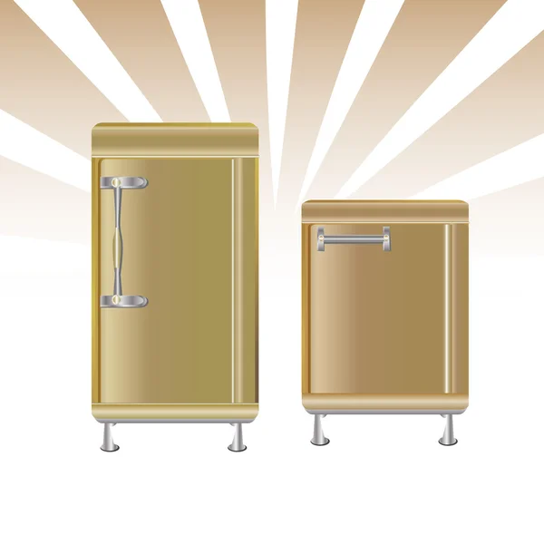 Dvou vintage chladničky — Stockový vektor