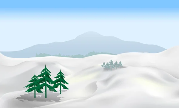 Nieve paisaje — Vector de stock
