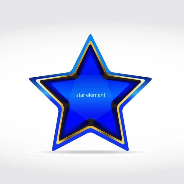 Distintivo estrela azul —  Vetores de Stock